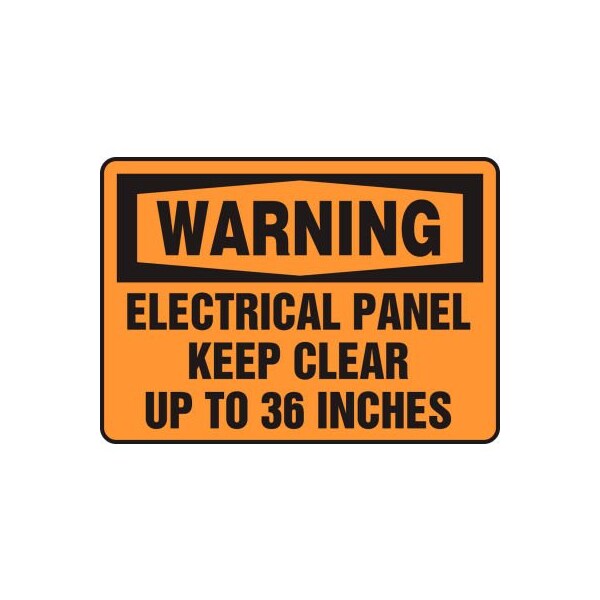 Accuform Accuform Warning Sign, Electrical Panel Keep Clear Up To 36 Inches, 14inW x 10inH, Plastic MELC308VP - main